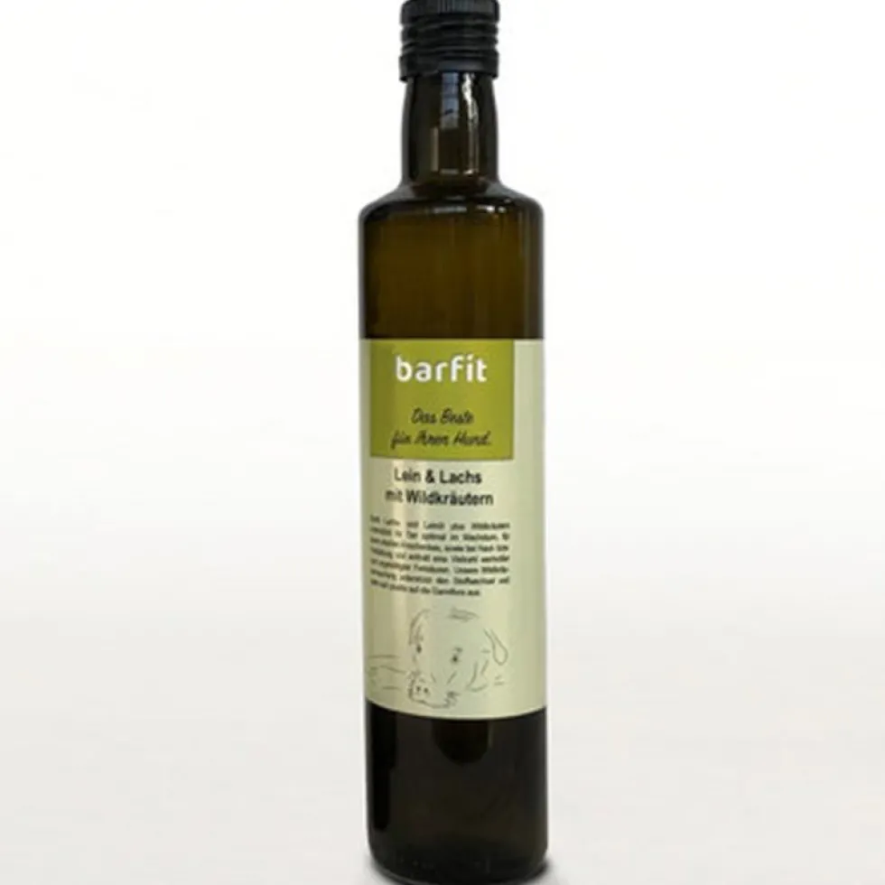 Barfit Lachs- und Leinöl mit Wildkräutern 500ml
