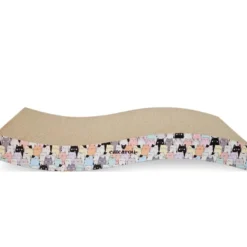 Catcarou Kratzbrett Wave Small cat pattern 45x21x7 cm