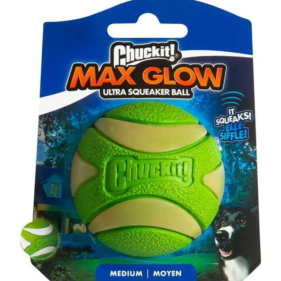 Chuckit Max Glow Ultra Squeaker Ball, M: 6cm