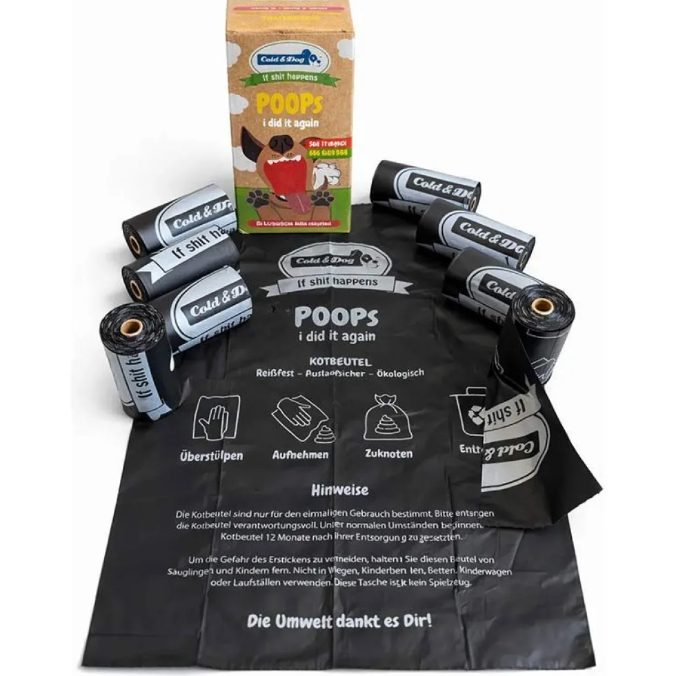 Cold & Dog Organic Kotbeutel, Poops i did it again 8x15 Stk.