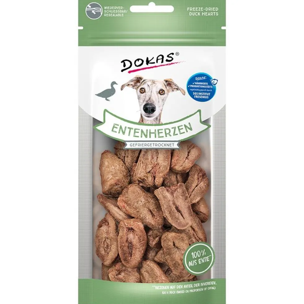 Dokas Dog Snack Entenherzen, gefriergetrocknet 22g
