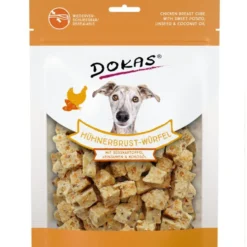 Dokas Dog Snack Hühnerbrust-Würfel mit Süßkartoffel 150g