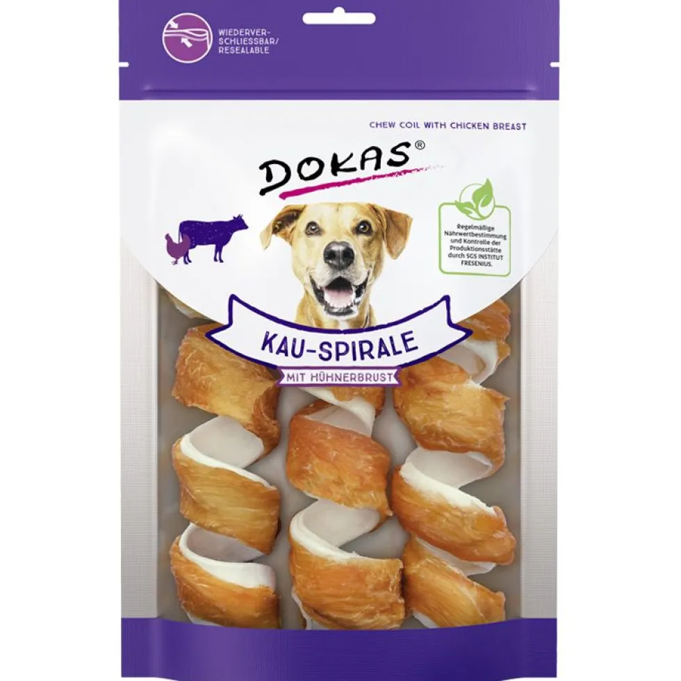 Dokas Dog Snack Kau-Spirale mit Hühnerbrust 3 Stück 110g