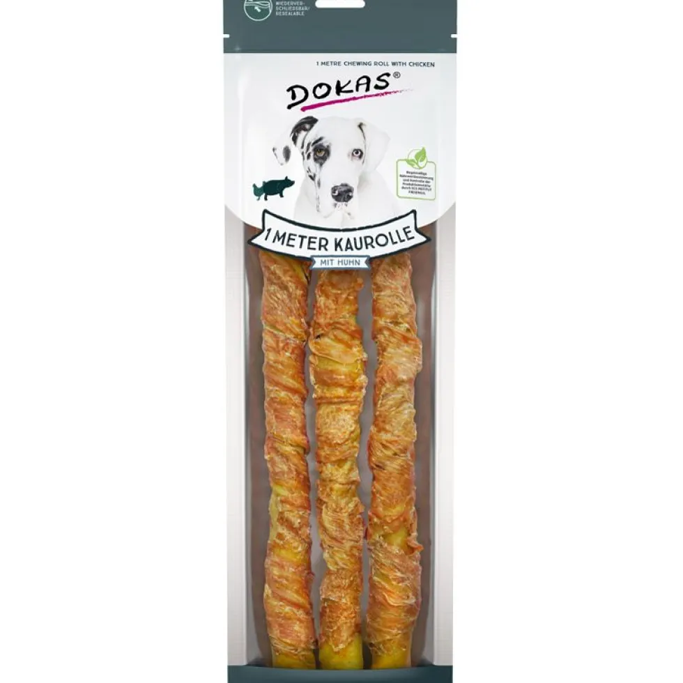 Dokas Dog Snack 1m Kaurolle mit Hühnchen, 3x34cm, 315g