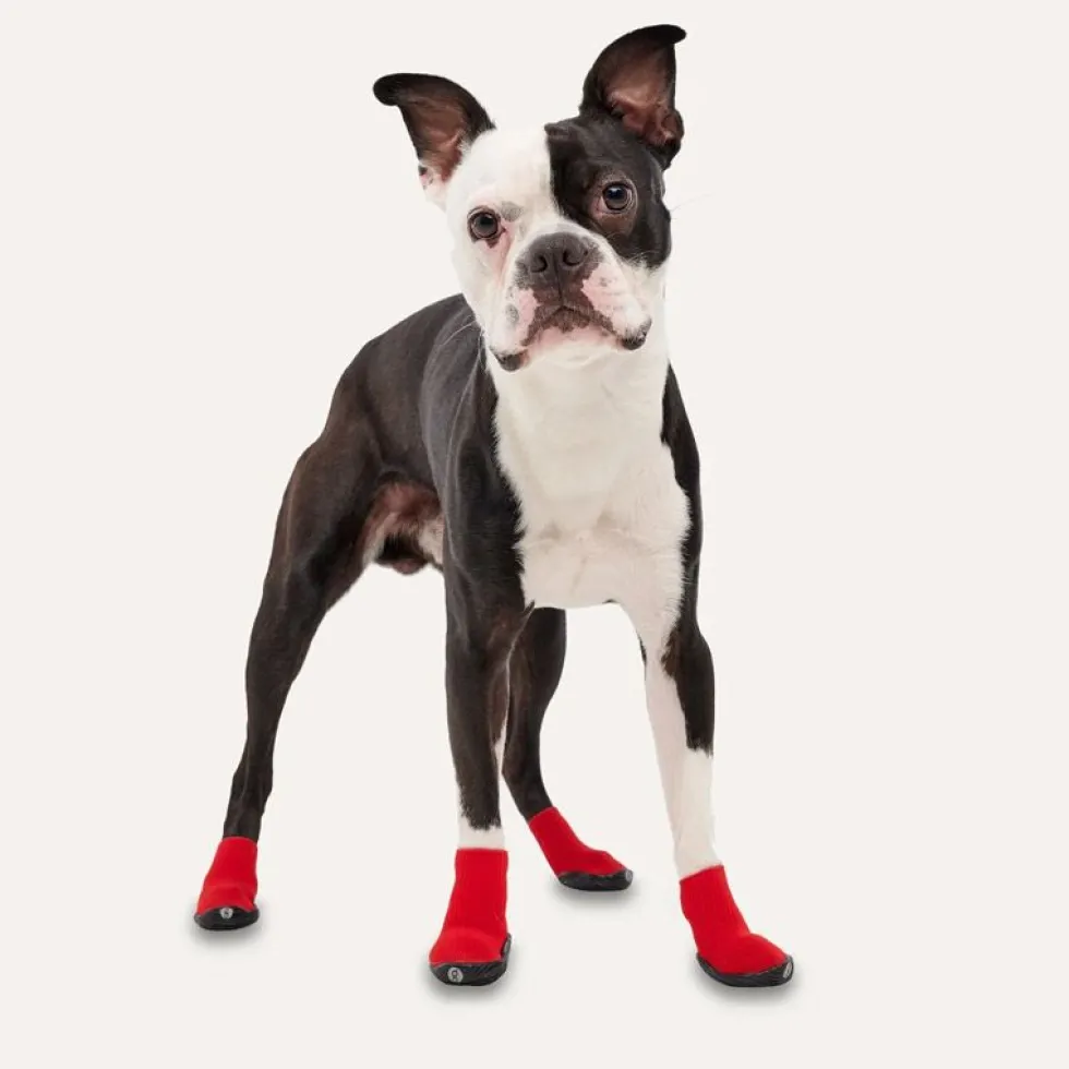 Goo-eez Dog Boots Ultras, 2 Stück, rot/schwarz
