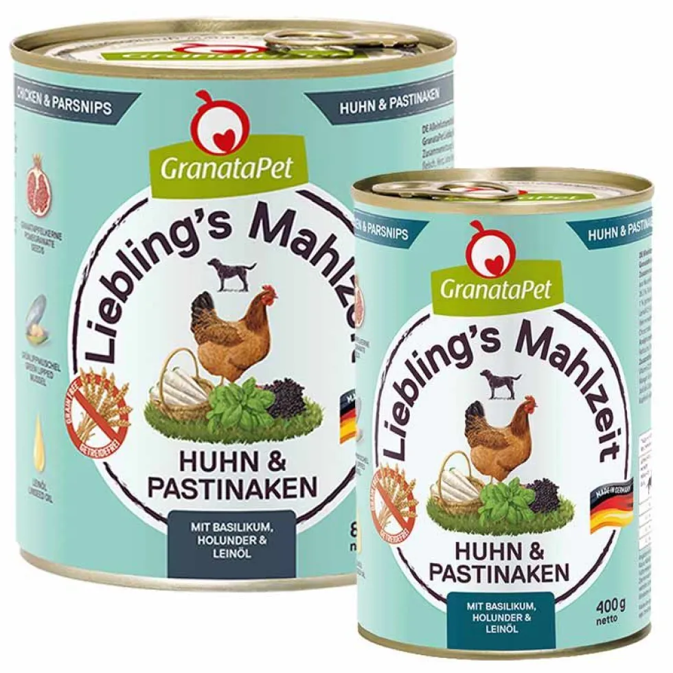 Granatapet Lieblingsmahlzeit Huhn und Pastinaken