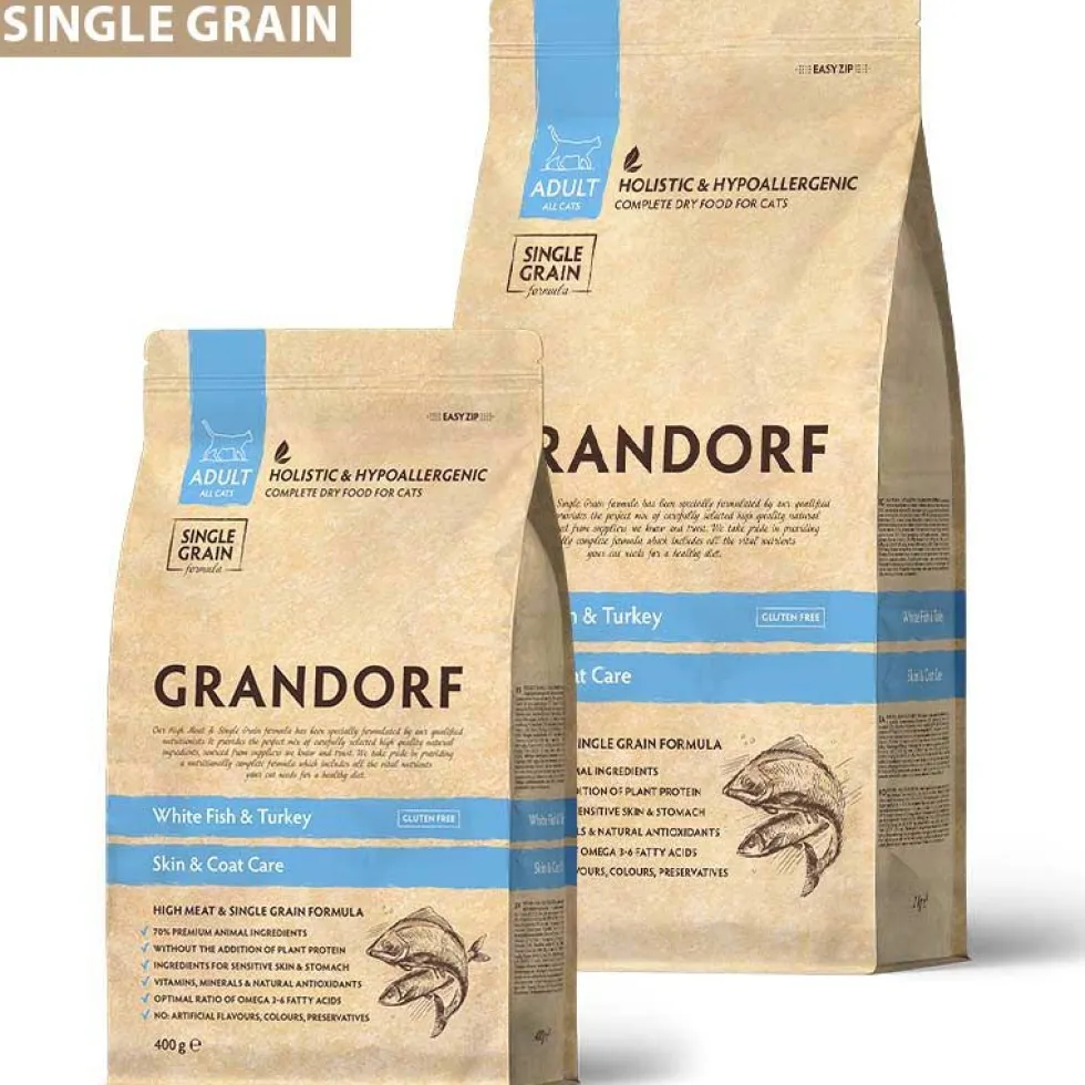 Grandorf Katze Skin+Care Weißfisch und Pute