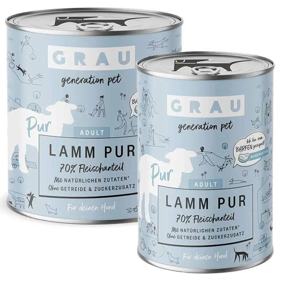 Grau Hund Adult Lamm Pur