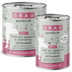 Grau Hund Adult Rind mit Karotte und Kartoffel