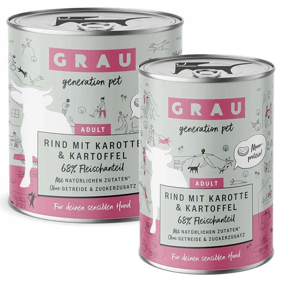 Grau Hund Adult Rind mit Karotte und Kartoffel