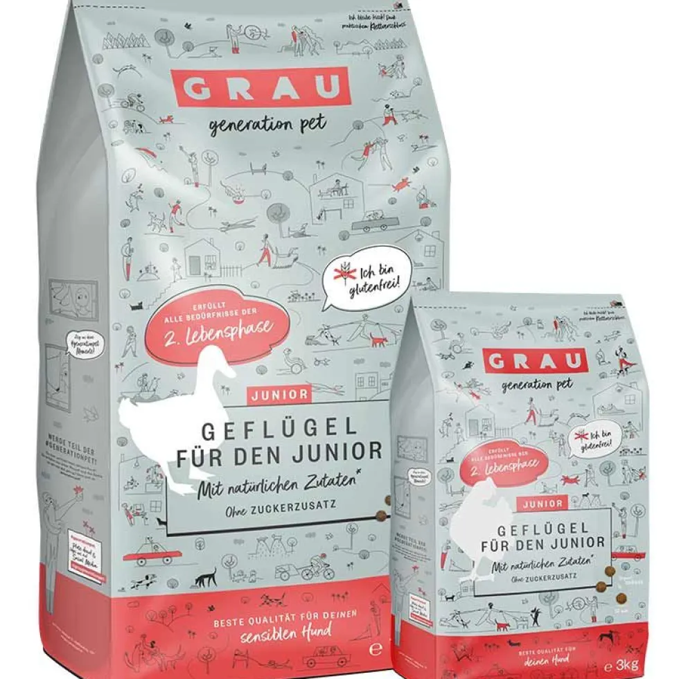 Grau Hund Junior Geflügel