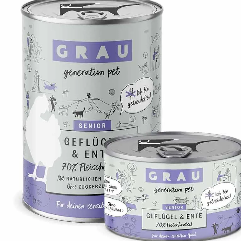 Grau Hund Senior Geflügel und Ente