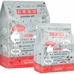Grau Katze Adult Geflügel und Lachs mit Superfoods