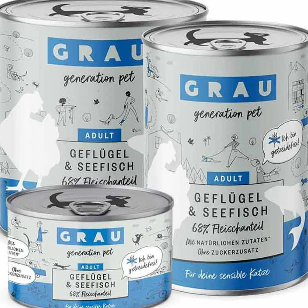 Grau Katze Adult Geflügel und Seefisch