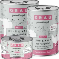 Grau Katze Adult Huhn und Kalb