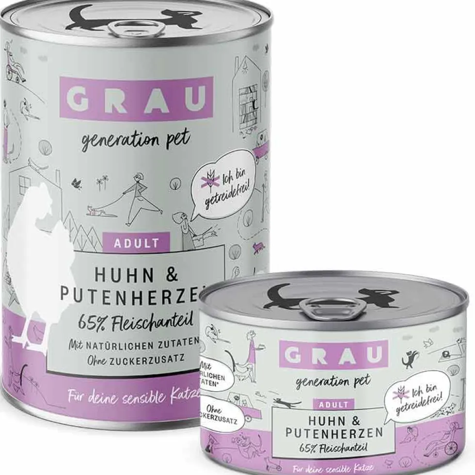 Grau Katze Adult Huhn und Putenherzen
