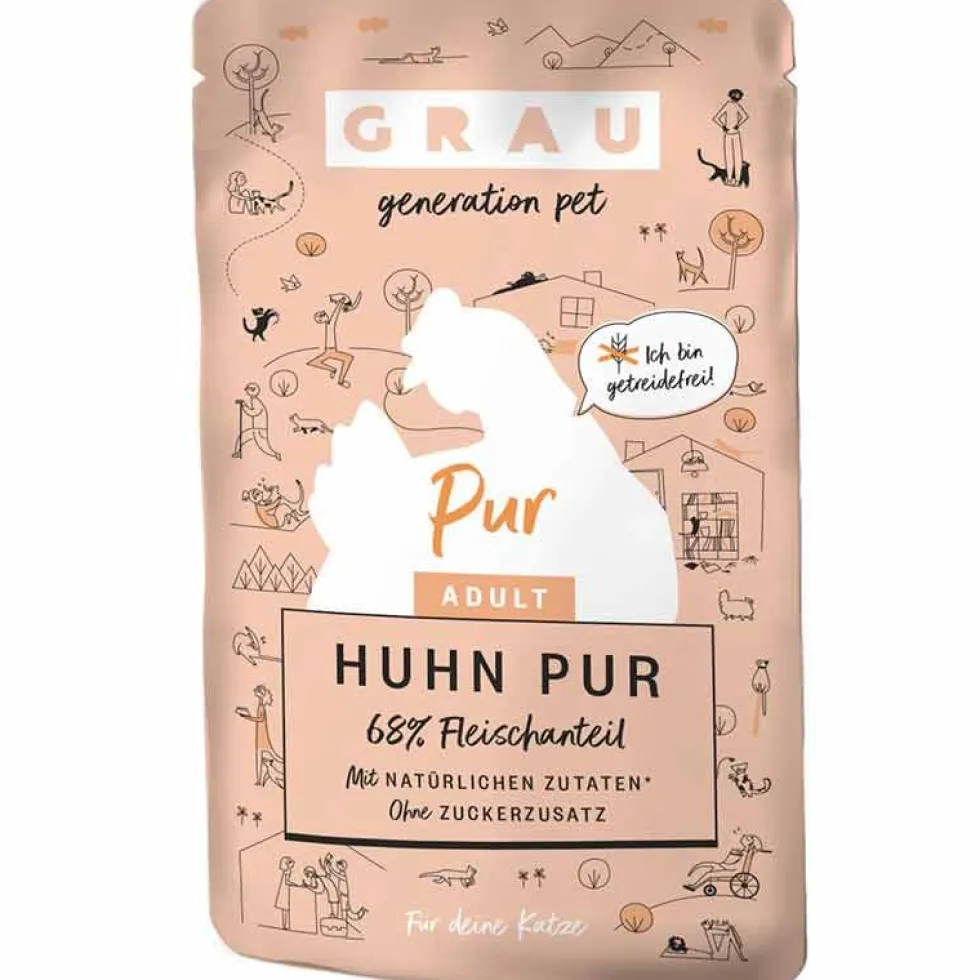 Grau Katze Adult Pouch Huhn pur 125g