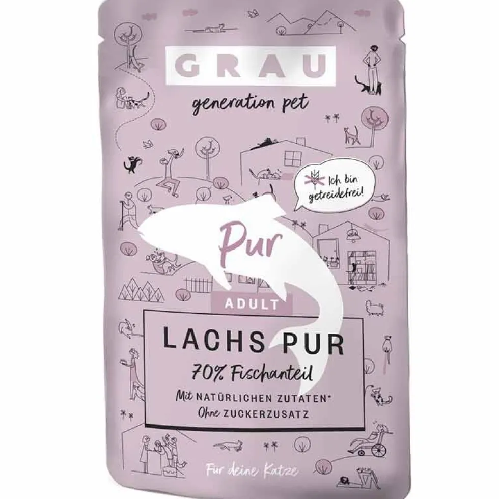 Grau Katze Adult Pouch Lachs pur 125g