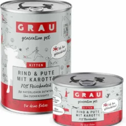 Grau Katze Kitten Rind, Pute und Karotte