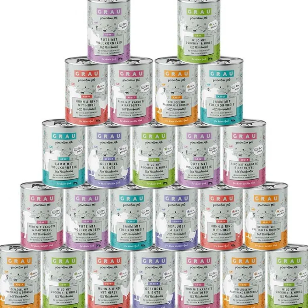 Grau Vorteilspack Hund Menü Dosen 24 x 400g