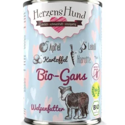 HerzensHund Welpe Bio-Gans mit Bio-Apfel