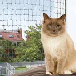 Katzenschutznetz, drahtverstärkt, olivgrün