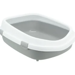 Katzentoilette Primo XXL m. Rand, 56x25x71cm, grau/weiß