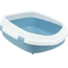 Katzentoilette Primo XXL m. Rand, 56x25x71cm, blau/weiß