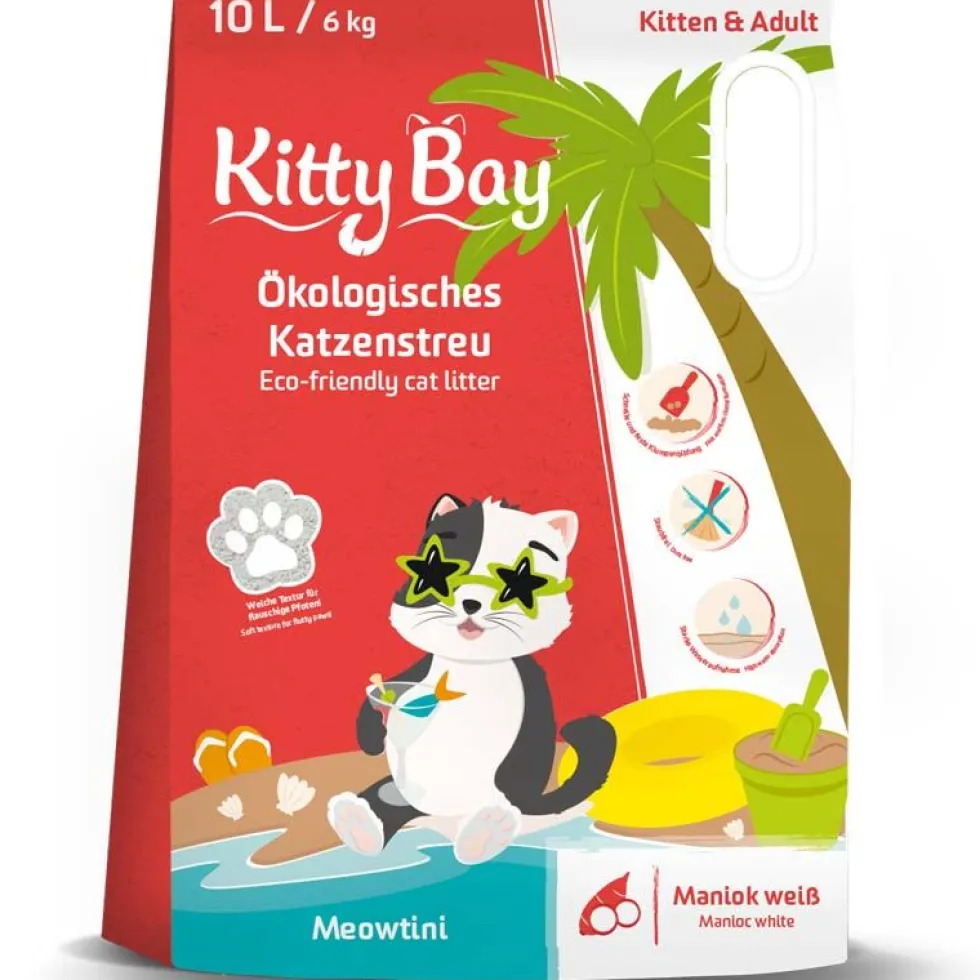 Kitty Bay Katzenstreu Meowtini - Maniok weiß 10 Liter