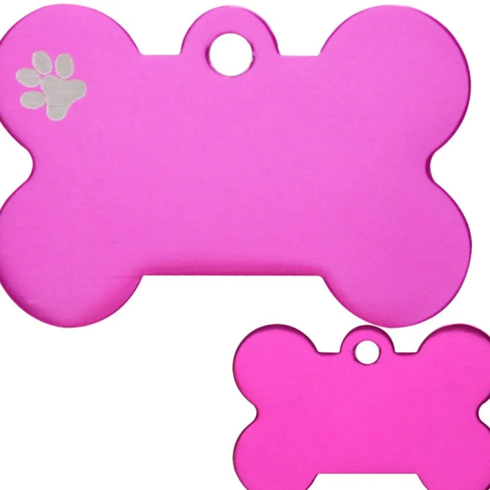 Knochen Groß Pink mit Motiv Pfote