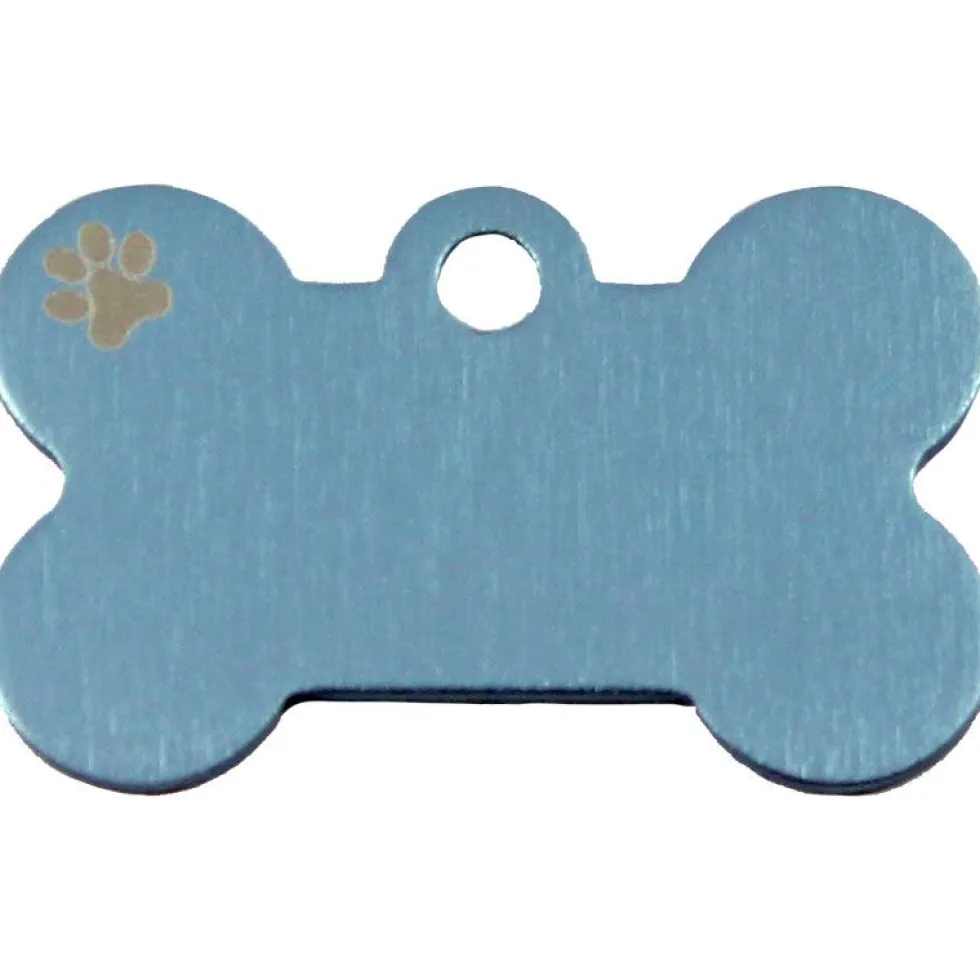 Knochen Klein Blau Pastell mit Motiv Pfote