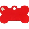 Knochen Klein Rot mit Motiv Pfote