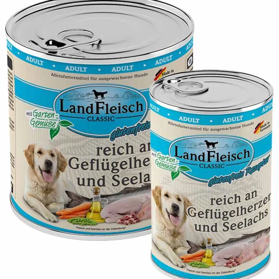 Landfleisch pur Geflügelherz + Seelachs