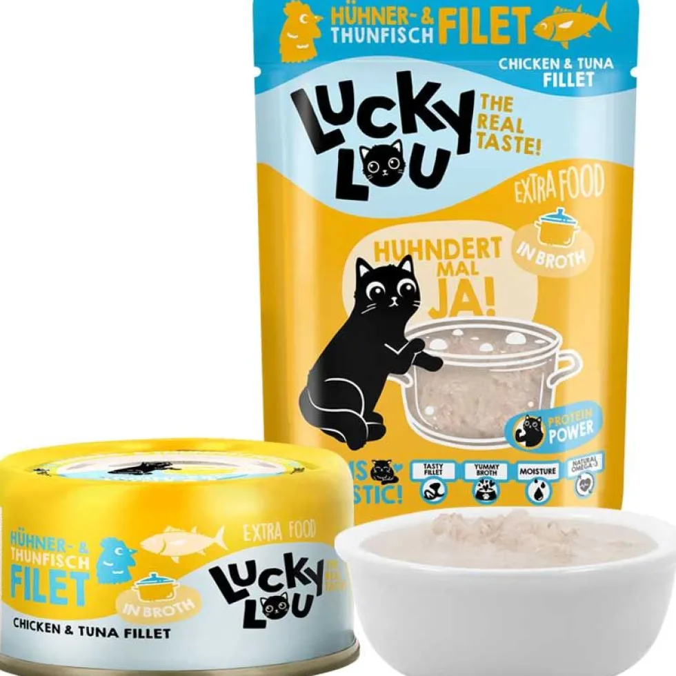 Lucky Lou Extrafood Hühner- und Thunfischfilet in Broth