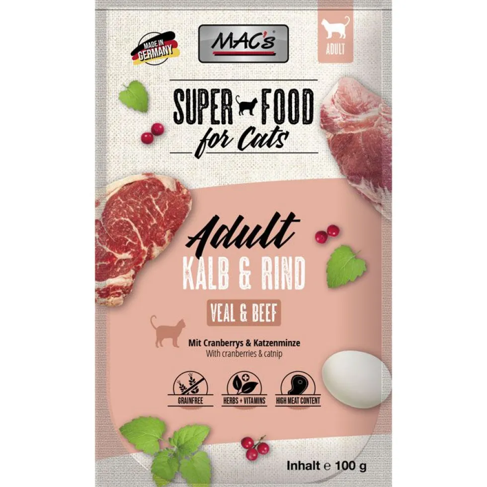 Macs Cat Pouch Kalb + Rind 100g