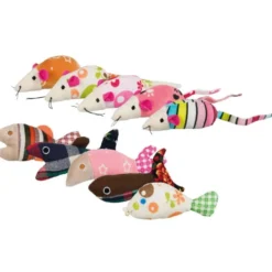 Maus/Fisch, Plüsch/Stoff, Katzenminze, 9-12cm