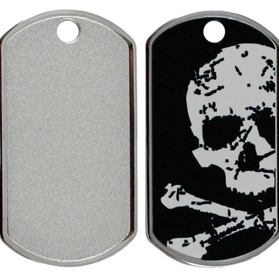 Military Groß Schwarz/Weiß Skull Vertikal