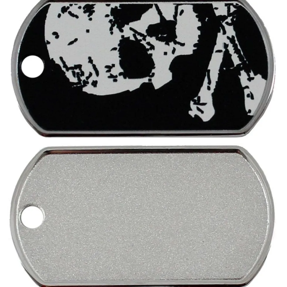 Military Groß Schwarz/Weiß Skull Horizontal