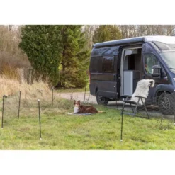 Mobiler Hundezaun, 15 m, schwarz