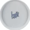 Napf, flach und breit, Katze, Keramik, 0,6 l / 23 cm, grau