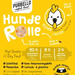 Purbello HundeRolle Huhn mit Möhren und Erbsen