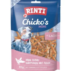 Rinti Snack Chickos MINI Huhn-Häppchen mit Lachs 80g