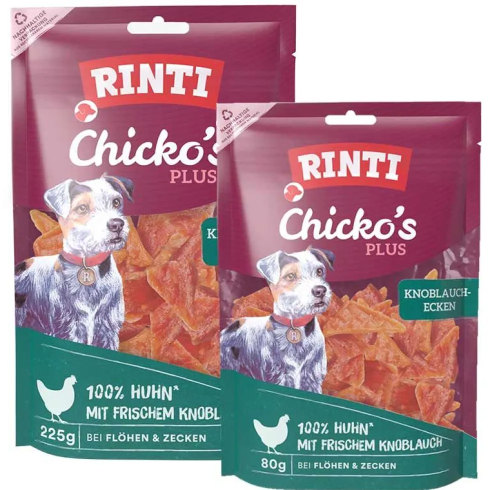 Rinti Snack Chickos Plus Huhn mit Knoblauch-Ecken