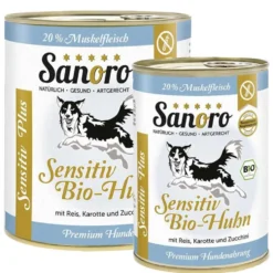 Sanoro Sensitiv Plus Bio-Huhn mit Bio-Reis und Bio-Karotte