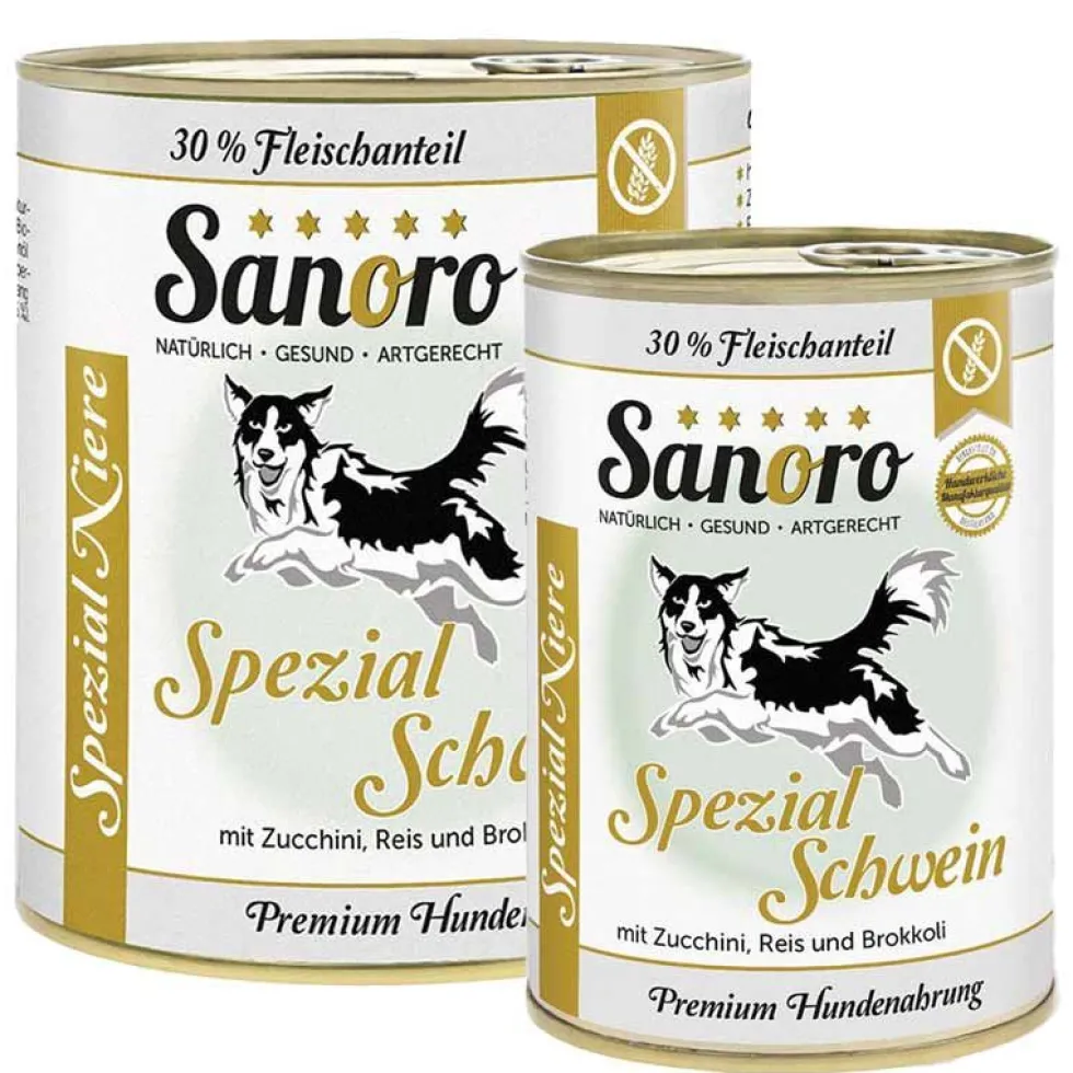 Sanoro Spezial Niere Schwein mit Zucchini+Reis+Brokkoli