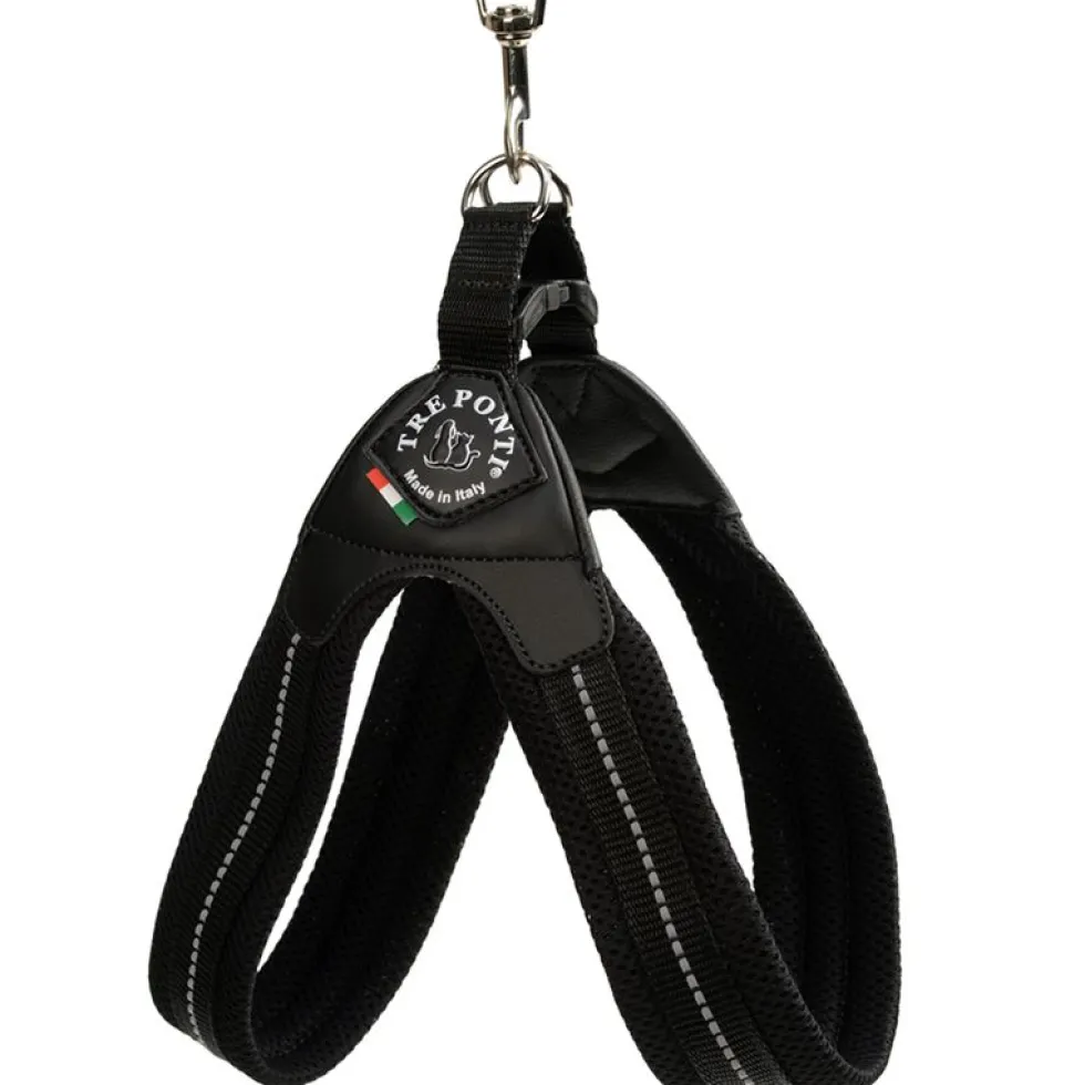 Tre Ponti Easy Fit Soft-Geschirr, atmungsaktiv, schwarz