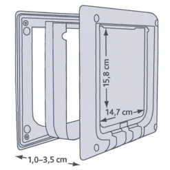 4-Wege Freilauftür, elektromagnetisch, weiß 21,1x24,4 cm