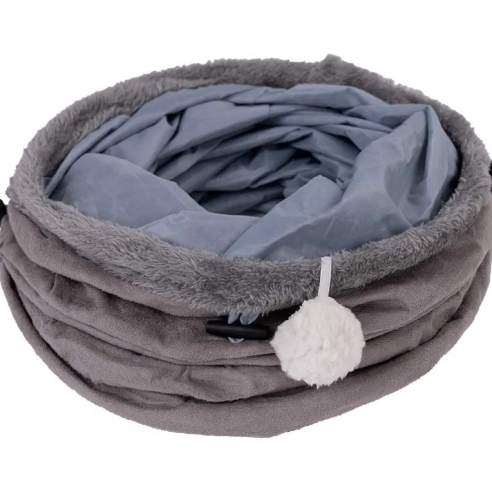 ZOOPREME Katzentunnel Twist 124 cm, grau